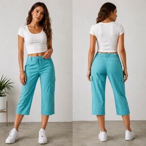 IZOD X-Tra Dry Aqua Capri Cargo Pants Women’s Size 12 Lightweight